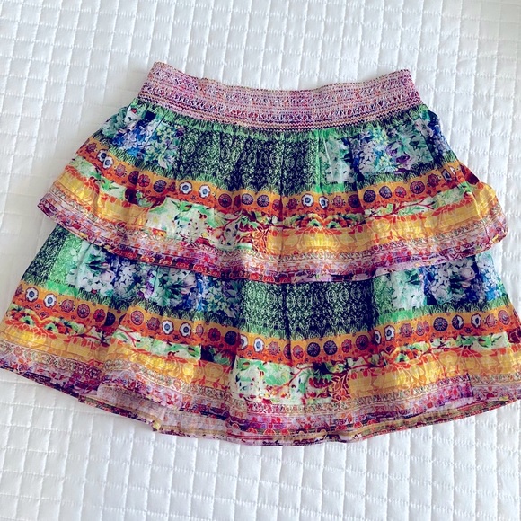 Alice + Olivia Jojo Tiered Ruffle Miniskirt in Vintage Summer Lavender - Picture 10 of 13